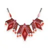 Geometrische Modeschmuck-Halskette Schwarz und Rot