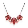 Geometrische Modeschmuckkette Rot & Schwarz | Modernes Azteken-Design