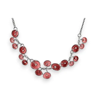 Colar Fantasia Papoilas Design vermelho