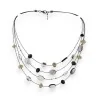 Multi-Strand Fantasy Necklace Ikita - Pearly Beads and Elegant Cabochons