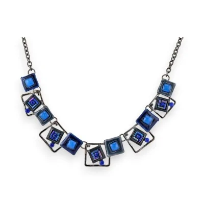Geometric blue fashion necklace Design