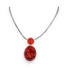Collana Fantasia Medaglione Rosso Ikita - Design Geometrico di Tendenza