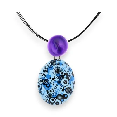 Ikita blue cosmos medallion fashion necklace