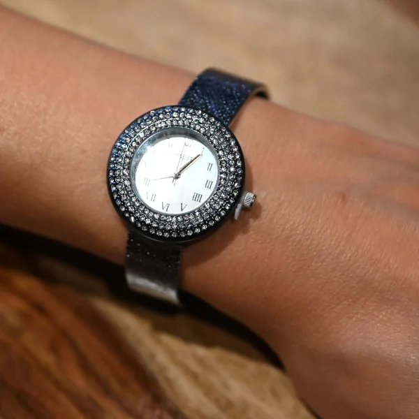 Orologio gioiello Ernest blu navy quadrante con strass