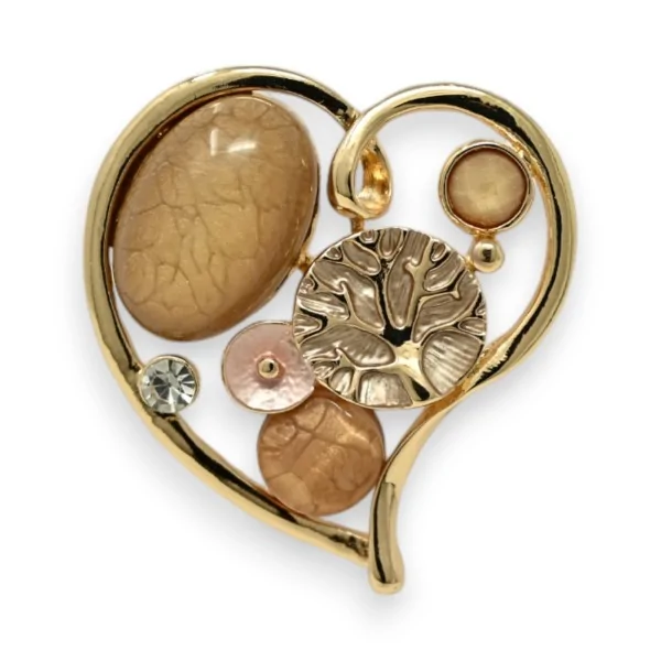 Broche Coração Dourada Magnética