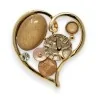 Goldene magnetische Herzbrosche