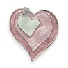 Spilla Cuore Rosa pastello Magnetica in Metallo Argentato
