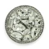Broche magnética redonda com pedras brancas brilhantes