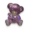 Broche magnética de urso em tons de roxo