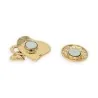 Broche Magnética Coração Arco-íris Dourado