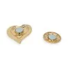 Golden Heart Magnetic Brooch in Black and White