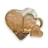 Broche imantado corazones dorados Tonos marrones