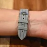Relógio Ernest Mulher Strass Cinza Prateado | Pulseira de Silicone Elegante