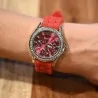 Reloj Ernest de silicona roja con esfera de estrás