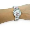 Orologio elastico Ernest con motivo floreale rosa