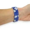 Ernest Floral Elegance Watch | Elastic Bracelet with Blue Flower Pattern