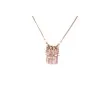 Modische Ikita Fantasy-Halskette mit rosa und goldenen Fransen - Schicker Boho-Schmuck | Trendige Mode