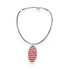 Ikita Red Mosaic Costume Necklace | Elegant Oval Pendant Jewelry