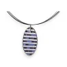 Collier Ikita Design Géométrique Bleu & Argent | Bijou Fantaisie Élégant