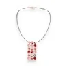 Collier Fantaisie Ikita | Design Moderne Cercles Rouge et Rose | Mode Tendance