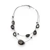 Fashionable double cable design necklace in black and silver by Ikita