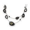 Collar de Fantasía de Doble Cable Ikita - Diseño Moderno Negro y Plateado | Moda Tendencia