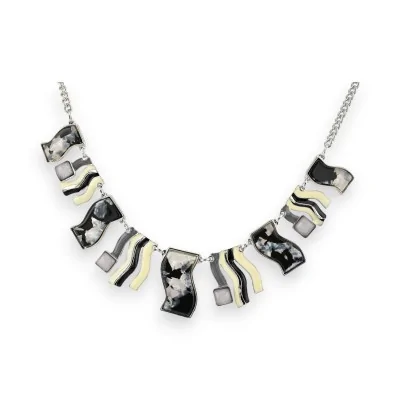 Collana Fantasia Tartaruga Nero e Bianco Sporco