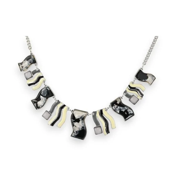 Collana Fantasia Tartaruga Nero e Bianco Sporco