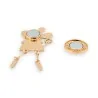 Magnetische Brosche Goldene Fantasie-Maus braun