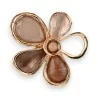 Broche Flor Fantasia Dourada e Marrom