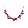 Collar de fantasía Formas geométricas en tonos rojos