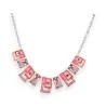 Collier Fantaisie Géométrique Rose & Orange | Design Modern Art Déco
