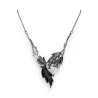 Collar de Fantasía Hojas Belle Miss - Joya de Moda Negro y Gris | Moda Tendencia