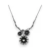 Collier Fantaisie Floral Belle Miss - Bijou Élégant Noir et Gris | Mode Tendance