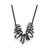 Collier Belle Miss Anneaux Entrelacés Noir Argenté | Mode Tendance