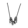 Collier Belle Miss Anneaux Entrelacés Noir Argenté | Mode Tendance