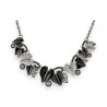 Fancy Necklace with Hearts in Shades of Gray and Black