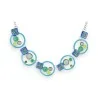 Colar de fantasia com círculos em tons de azul e verde