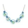 Modern Geometric Design Blue Green Circle Necklace | Fashion Jewelry
