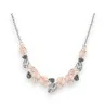 Collar de Fantasía Hojas Art Déco Rosa y Plata | Joya Elegante Ajustable
