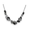 Collier Fantaisie Ikita Pétales - Bijou Design Argenté et Noir | Mode Tendance