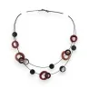 Doppelreihige Modeschmuck-Halskette Ikita in Braun und Bordeaux - Eleganter Damenschmuck