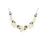 Collier Fantaisie Feuilles Argentées - Bijou Élégant Blanc et Gris | Mode Tendance