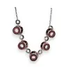 Collana Fantasia Belle Miss - Design Cerchi Argentati & Strass Rossi | Moda Trendy