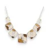 Silberne Modeschmuck-Halskette mit geometrischen Motiven - Elegantes Art-Deco-Design