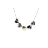 Collana Fantasia Foglie Argentate e Nere | Gioiello Trendy Mode-Tendance.com