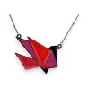 Collana fantasia Origami Gru rosso fucsia di Ikita