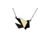 Collier Fantaisie Origami Cocotte Noir et Écru Ikita | Design Japonais Unique