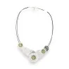 Ikita Fashion Necklace - Silver Pendant with Green Stones | Trendy Fashion