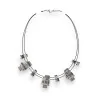 Collier fantaisie Ikita argenté | Design géométrique moderne et élégant